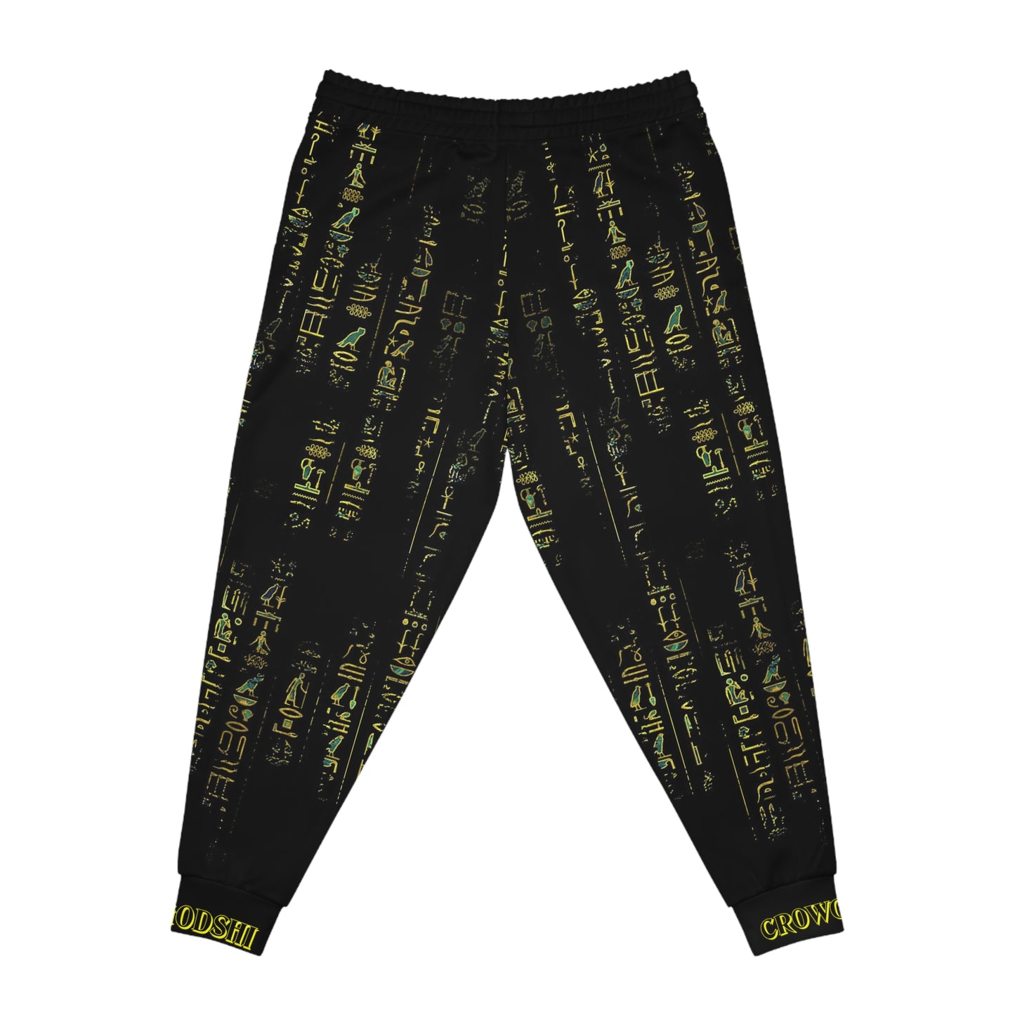 Crowgodshi Designer Hieroglyphs Athletic Joggers