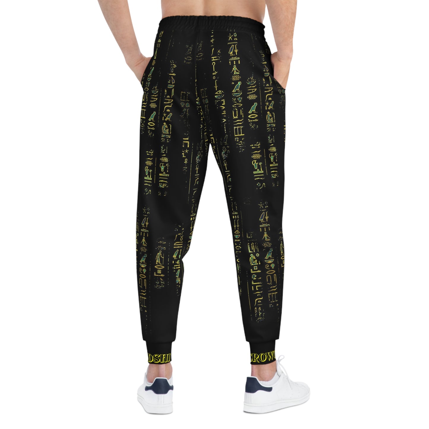 Crowgodshi Designer Hieroglyphs Athletic Joggers