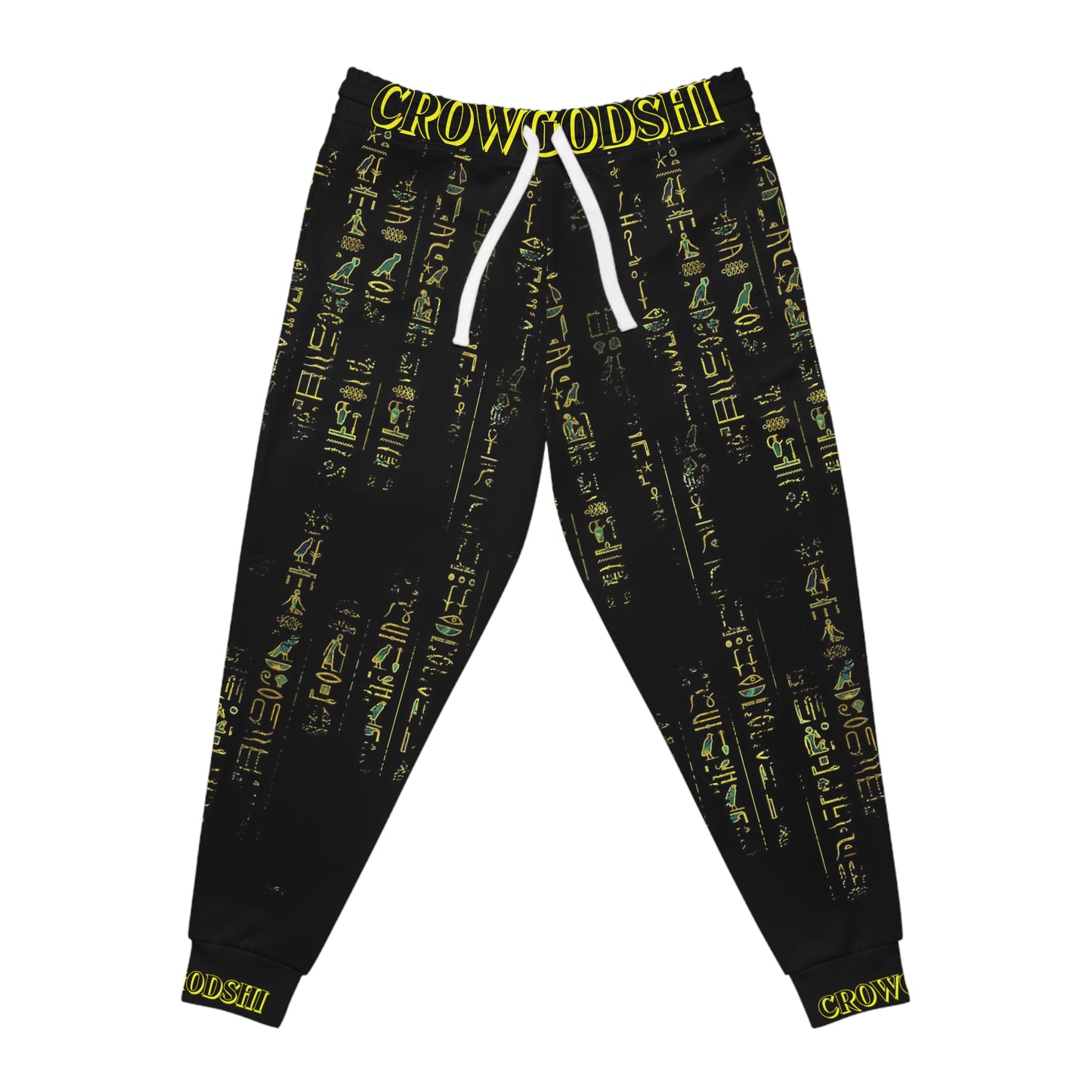 Crowgodshi Designer Hieroglyphs Athletic Joggers